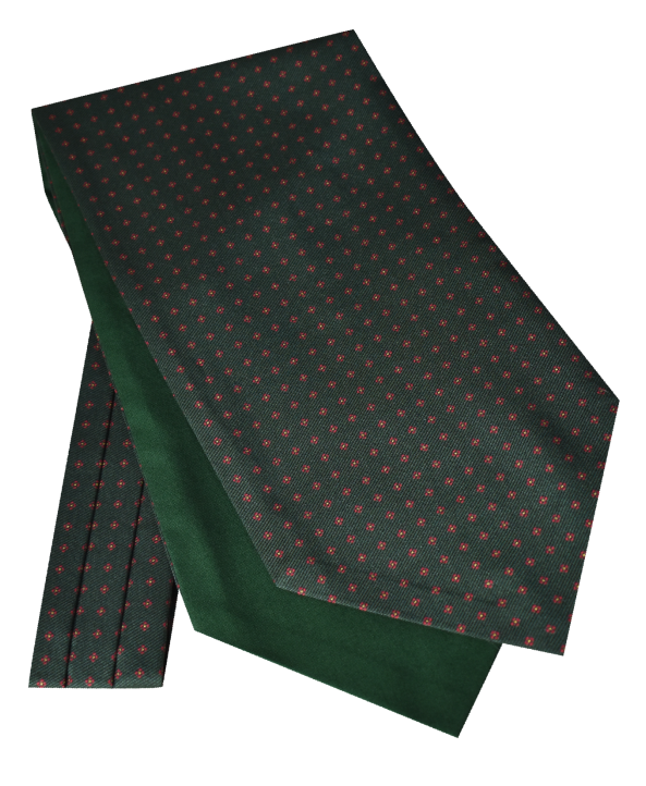 Fine Silk Neat Small Diamond Design Cravat in Green Fine Silk Neat Small Diamond Design Cravat in Green